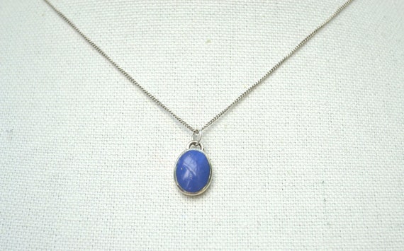 Lapis Lazuli Pendant Necklace, Vintage Pendant, Sterling Silver Pendant, Thailand Pendant, 1970's Pendant