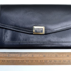 Black Wallet, FORTUNE DUCK Wallet, Vintage Black Wallet, Black Wallet, 1980's Wallet, Foldover Wallet image 6