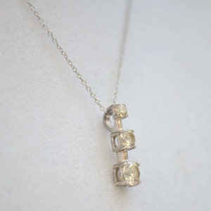 Sterling Silver Necklace, Crystal Pendant, CZ Pendant, Vintage Pendant Necklace, CZ Necklace image 3