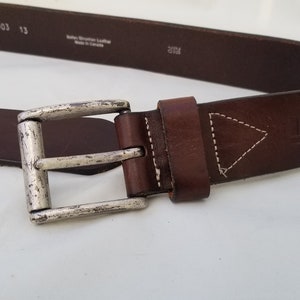 Brown Leather Belt, 1990s Belt, Small Belt, Vintage Unixex Belt, Italian Leather Belt