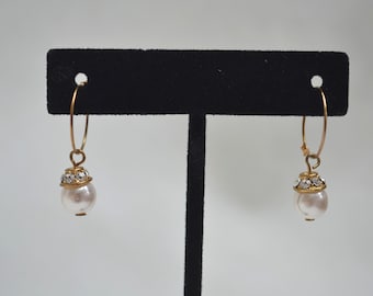 Pendientes de perlas, pendientes de perlas artificiales, pendientes de cristal, pendientes colgantes, pendientes de boda, pendientes vintage