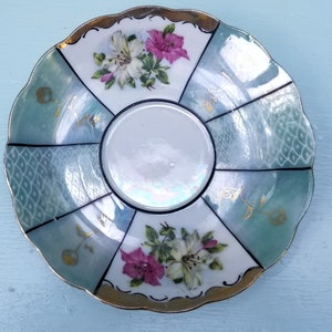 Vintage Saucer, Floral Saucer, Handpainted Saucer, 1950&#39;s Saucer, Made in Japan