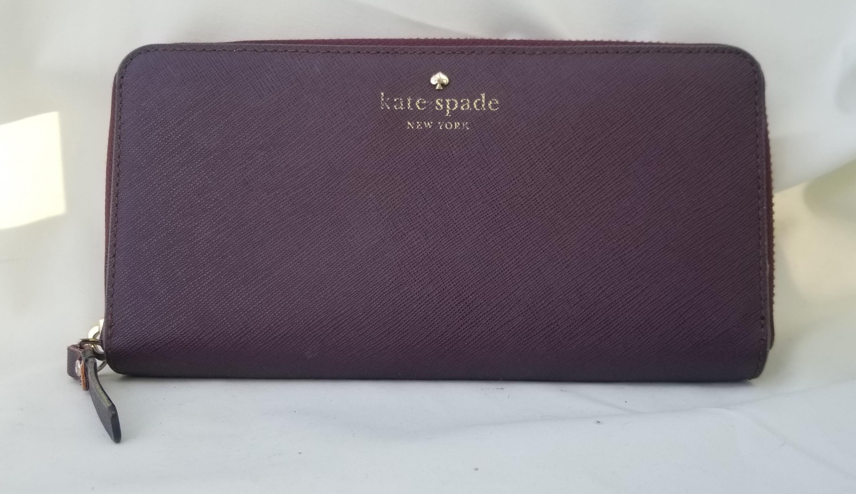 Kate Spade Saffiano Leather Accordion Wallet - Dark Eggplant  Kate Spade Violet Accordion Wallet – Great Condition main image 1