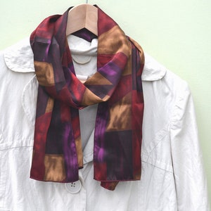 Vintage Scarf, Multicoloured Scarf, Pattern Scarf, 1970s Scarf, Geometric Scarf, Print Scarf, Women&#39;s Scarf