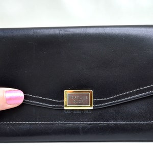 Black Wallet, FORTUNE DUCK Wallet, Vintage Black Wallet, Black Wallet, 1980's Wallet, Foldover Wallet image 8