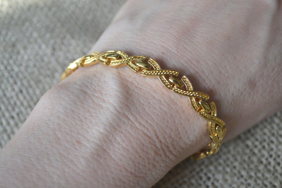 Gold Bracelet Napier Bracelet Chain Bracelet 1970s Bracelet