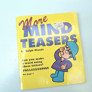 Vintage Humor Buch, mehr MIND TEASERS Buch, Ralph Woods Buch, 1980&#39;s Puzzles, Denksportsachen, Quiz und Geschichtenbuch