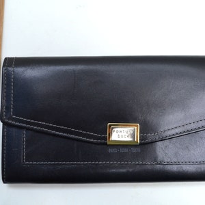 Black Wallet, FORTUNE DUCK Wallet, Vintage Black Wallet, Black Wallet, 1980's Wallet, Foldover Wallet image 7