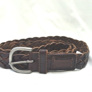 Brown Leather Belt, 1980s Belt, Aeropostale Brand Belt, Unisex Belt, Southwestern Belt, Boho Belt