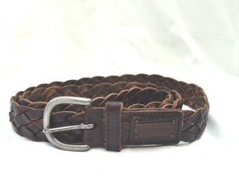 Brown Leather Belt, 1980s Belt, Aeropostale Brand Belt, Unisex Belt, Southwestern Belt, Boho Belt