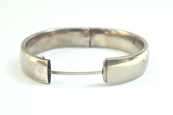 Sterling Silver Bracelet, Etched Bracelet, Vintag… - image 3