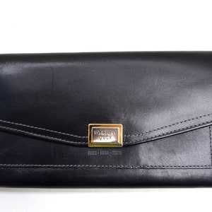Cartera negra, Cartera FORTUNE DUCK, Cartera negra vintage, Cartera negra, Cartera de los años 80, Cartera plegable