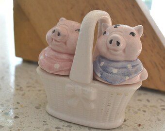 Vintage Pig Salt and Pepper Shakers