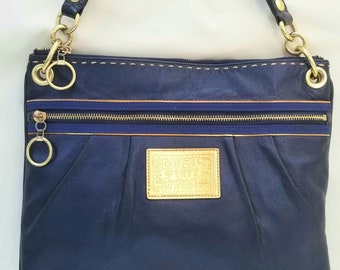 Vintage COACH Bag, Shoulder Bag, Blue Coach Bag, Coach Poppy Purse