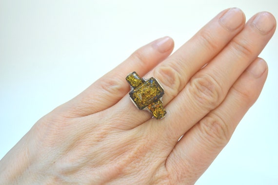 Baltic Amber Ring, Sterling Silver Ring, Vintage … - image 2