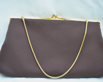 Evening Purse, Du Val Bag, Clutch Bag, Brown Purse, Clutch Purse, Purse, Bag, Du Val, 1950's Purse, Evening Bag