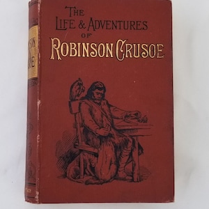Het leven en de avonturen van Robinson Crusoe, vintage boek, boek jaren 1920