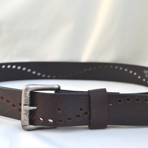 Brown Leather Belt, 1970s Belt, Medium Belt, Vintage Women&#39;s Belt, Southwestern Belt, Floral Embossed Belt, Boho Belt