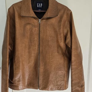 Gap Leather Jacket - Etsy