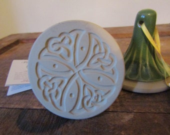 Brown Bag Designs/Emerson Creek Pottery Irish Celtic Cross Cookie Stamp /recipe booklet  hostess gifts gifts for the baker Pottery Stamp