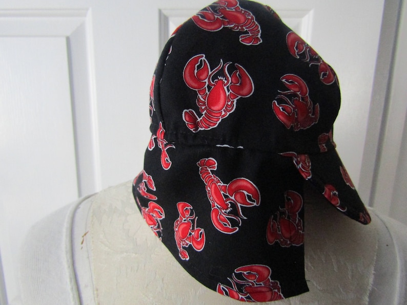 lobster seafood beach sun protector ocean nautical baby child flap sun hat