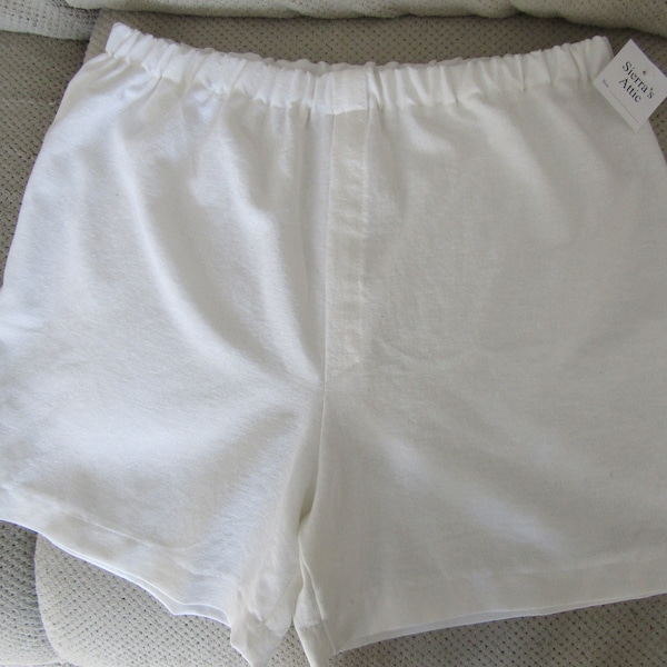 Sierra's Attic cotton/rayon handkerchief white linen men's adult boxer shorts sizes XS-XL