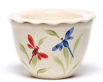 Emerson Creek Pottery Stoneware dragonfly dragonflies dip cooler insert/base set house warming gifts nature gifts cocktail accessories