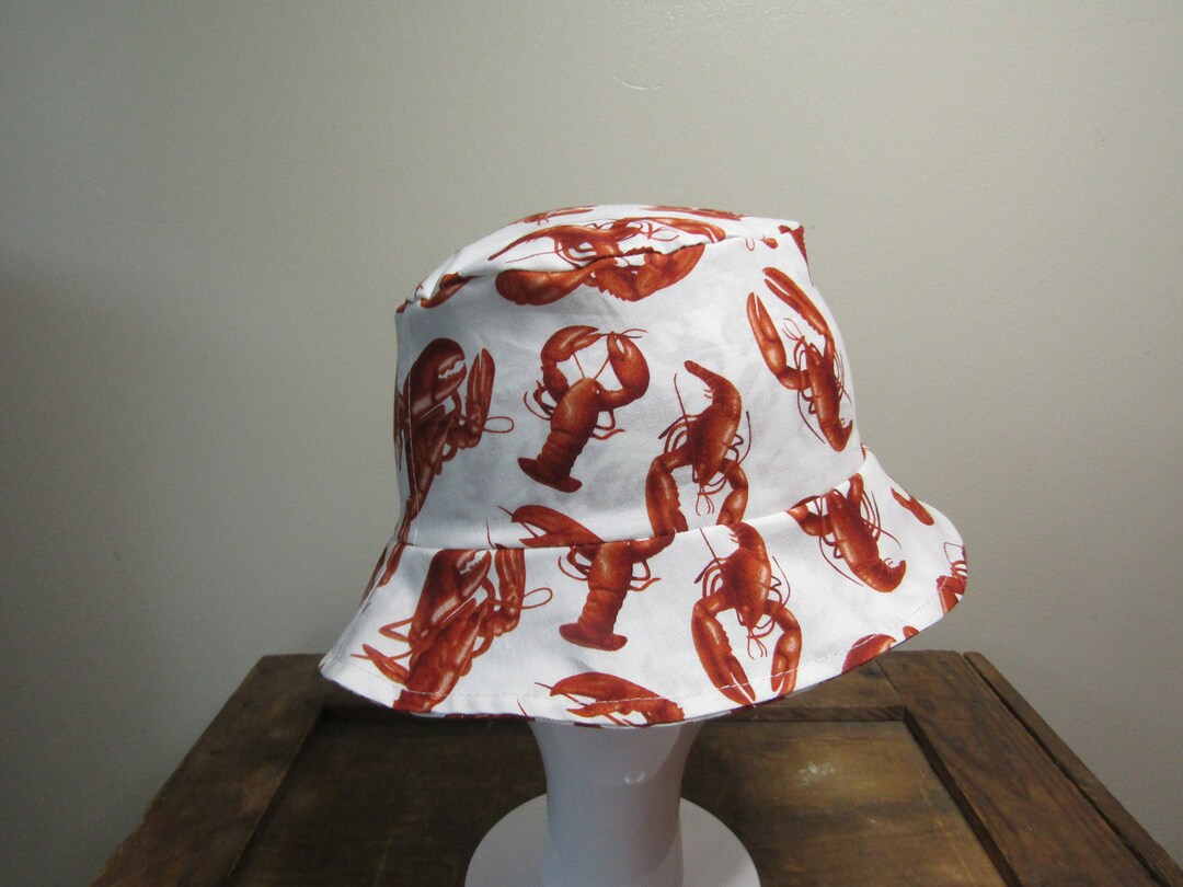 Sierra's Attic Adult Lobster Reversible Bucket Hat W/ Large Lobsters