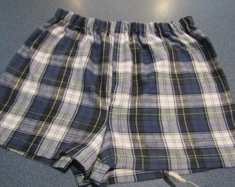 Sierra's Attic men's/boy's handcrafted tartan plaid  boxer shorts  underwear loungewear boyfriend gifts