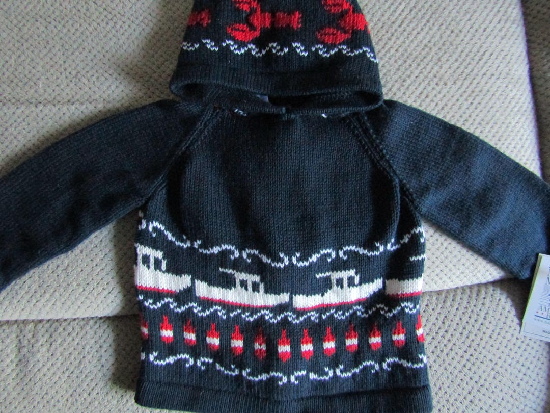 Carriage Boutique Zip Back Sweater - Navy Lobster