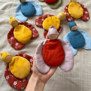 Handmade beetle doll | Handmade Waldorf doll | Beetle doll with flower | Sewn beetle doll | Doll with wings | Doll with feelers