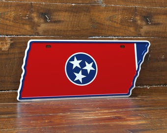 Personalized Tennessee State Flag License Plate: Retro TN Silhouette