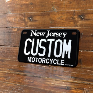Spersonalizowana, czarna tablica rejestracyjna motocykla New Jersey Novelty