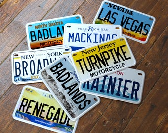 Personalized 4x7 Motorcycle ATV/UTV License Plates | All 50 States | Embossed Edge Novelty Tag