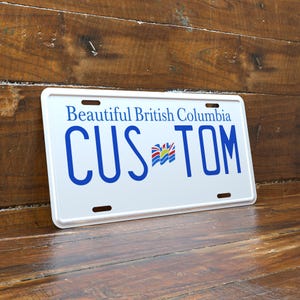 Personalized 6x12 British Columbia Canada License Plate