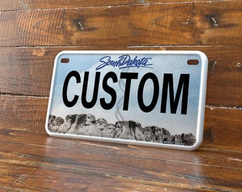 Personalized South Dakota 4x7 Motorcycle ATV/UTV License Plate – Embossed Edge Novelty Tag