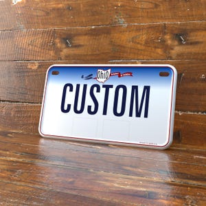 Personalized Ohio 4x7 Motorcycle ATV/UTV License Plate – Embossed Edge Novelty Tag