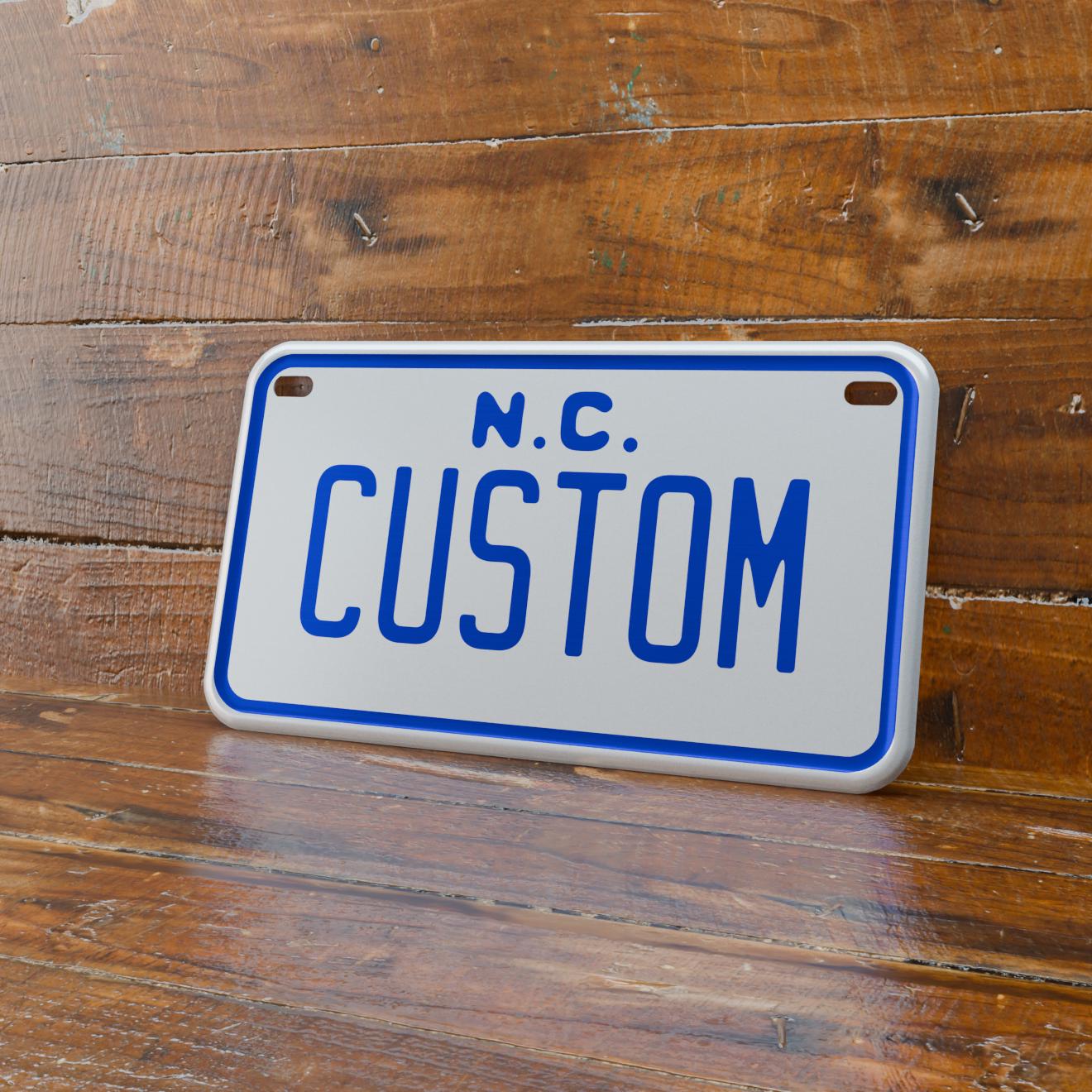 Personalized 4x7 North Carolina Motorcycle License Plate