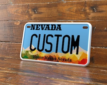 Personalized Nevada 4x7 Motorcycle ATV/UTV License Plate – Embossed Edge Novelty Tag