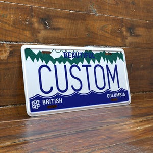 Personalized 6x12 British Columbia Mountain & Wave License Plate