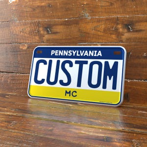 Targa personalizzata per motocicletta 4x7 ATV/UTV Pennsylvania - Etichetta novità con bordo in rilievo