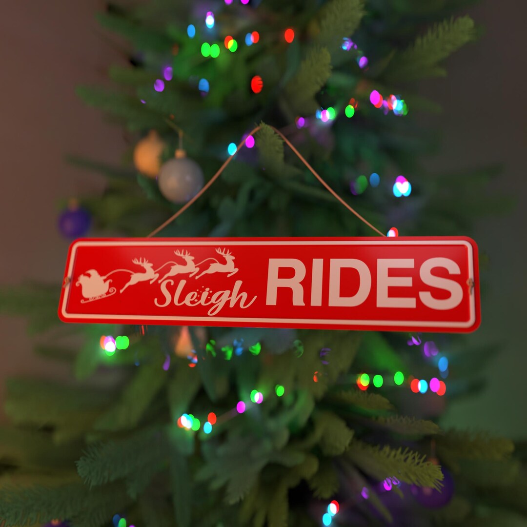 Sleigh Races Sign Sleigh Rides Sign | Santa & Reindeer, Holiday Wall Decor - Etsy