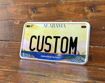 Personalized Alabama 4x7 Motorcycle ATV/UTV License Plate – Embossed Edge Novelty Tag