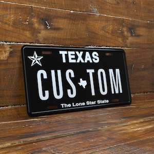Personalized Blacked-Out Texas License Plate