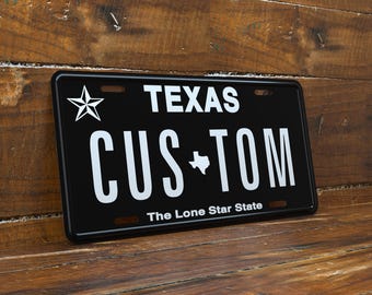Personalized Blacked-Out Texas License Plate