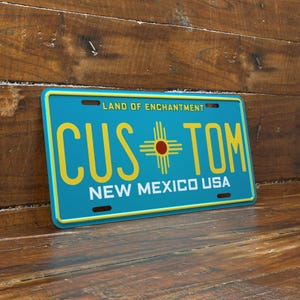 Personalized 6&quot;x12&quot; New Mexico Blue License Plate | Premium Quality Stamped Aluminum | Novelty License Plate | Land Of Enchantment