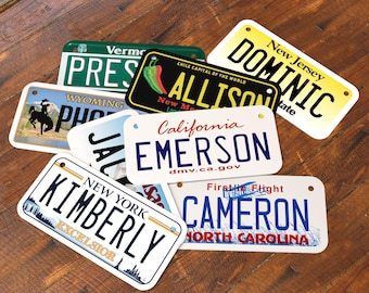 Mini placa estatal personalizada: aluminio de 3 x 6 pulgadas, texto personalizado