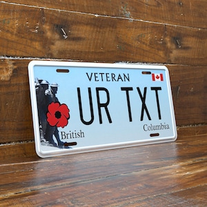 Personalized 6&quot;x12&quot; British Columbia Veteran License Plate | Premium Quality Stamped Aluminum Vehicle Tag | Novelty License Plate