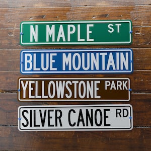 Personalized 4x18 Inch Street Sign, Stamped Aluminum Novelty Decor, All Colors