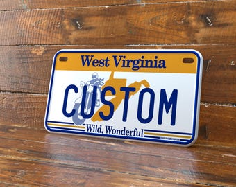 Personalized West Virginia 4x7 Motorcycle ATV/UTV License Plate – Embossed Edge Novelty Tag